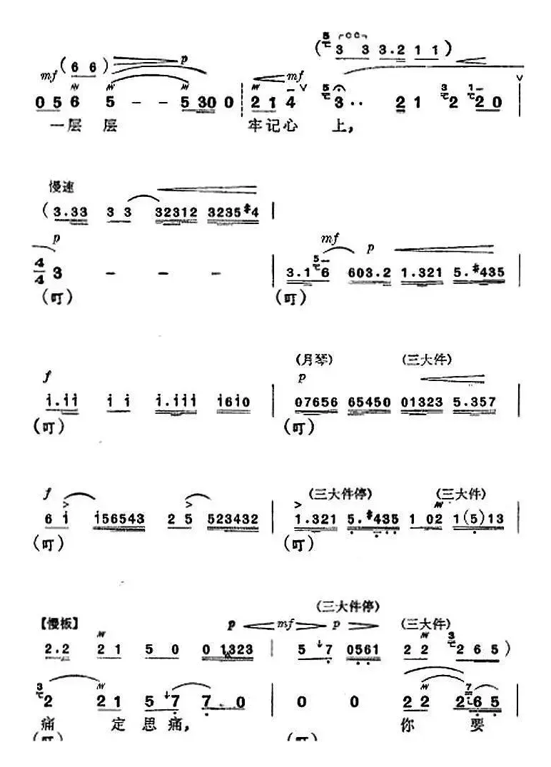 革命现代京剧《杜鹃山》全剧主旋律乐谱之第八场 雾岭初晴