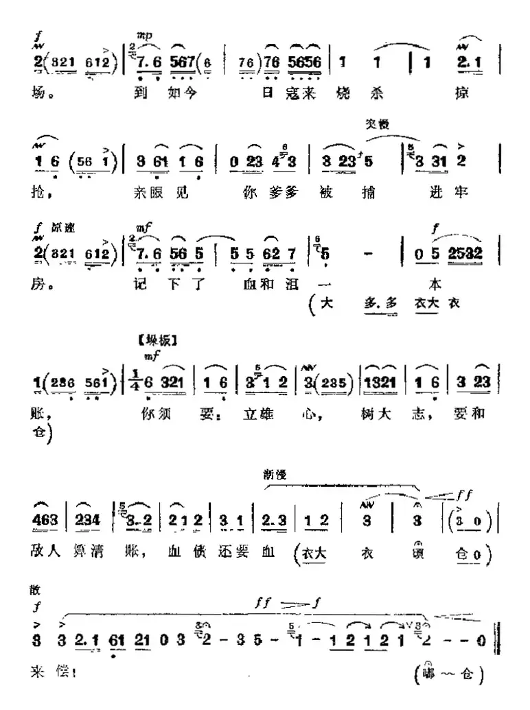 革命现代京剧《红灯记》主要唱段：血债还要血来偿（第五场 李奶奶唱段）