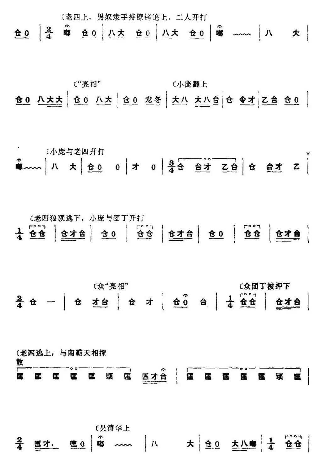 革命现代京剧《红色娘子军》全剧主旋律乐谱之第六场 战斗前进