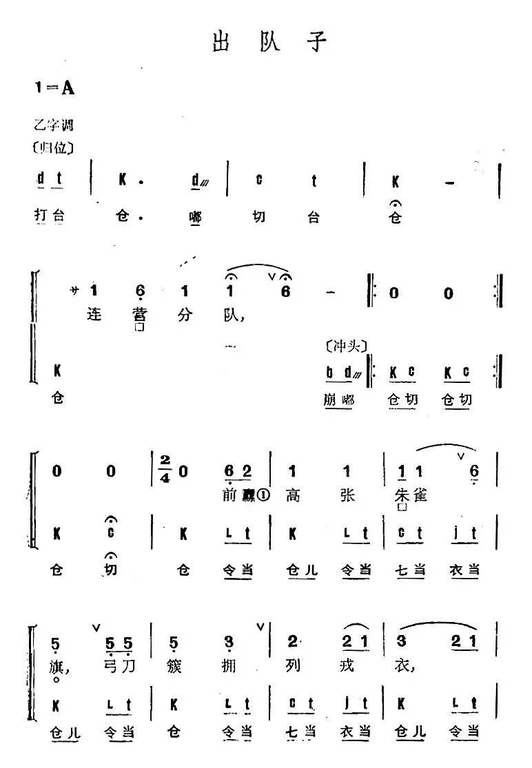 京剧群曲汇编：出队子（4首）