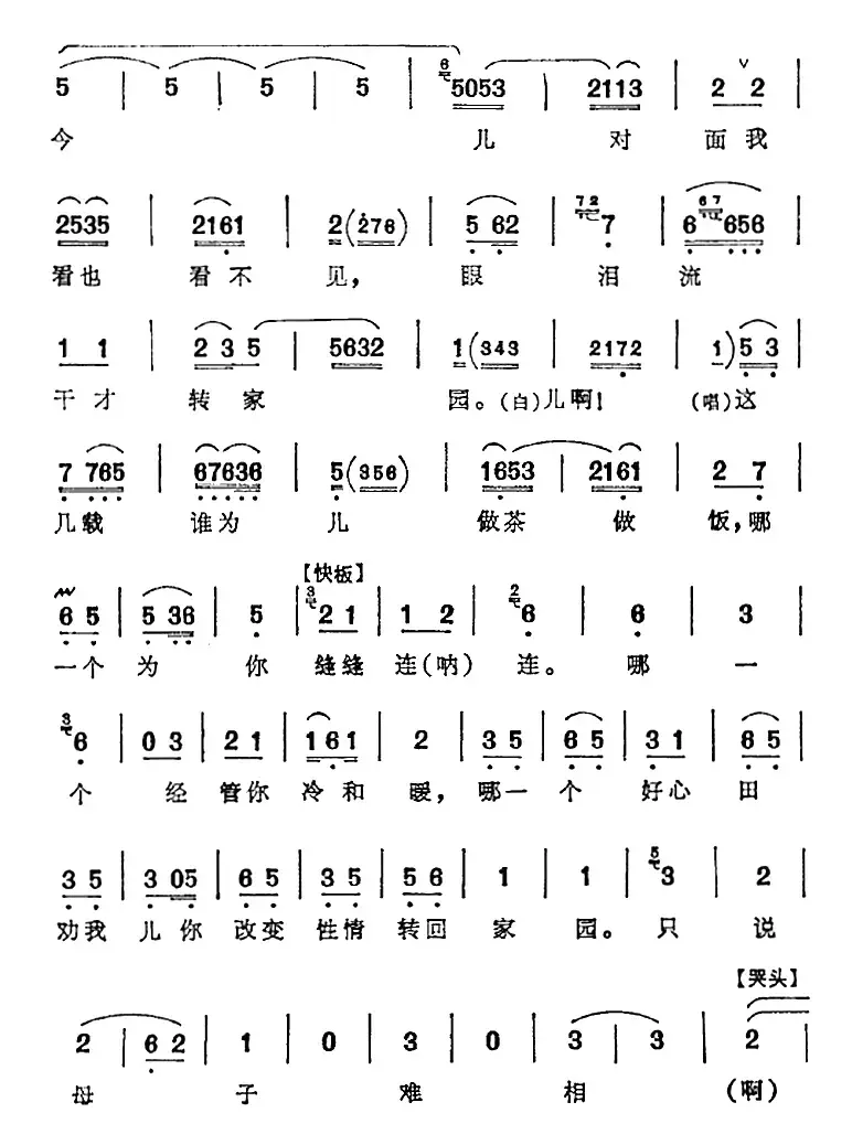 铁牛孩儿回家转（《李逵探母》李母唱腔、李金泉演唱版）