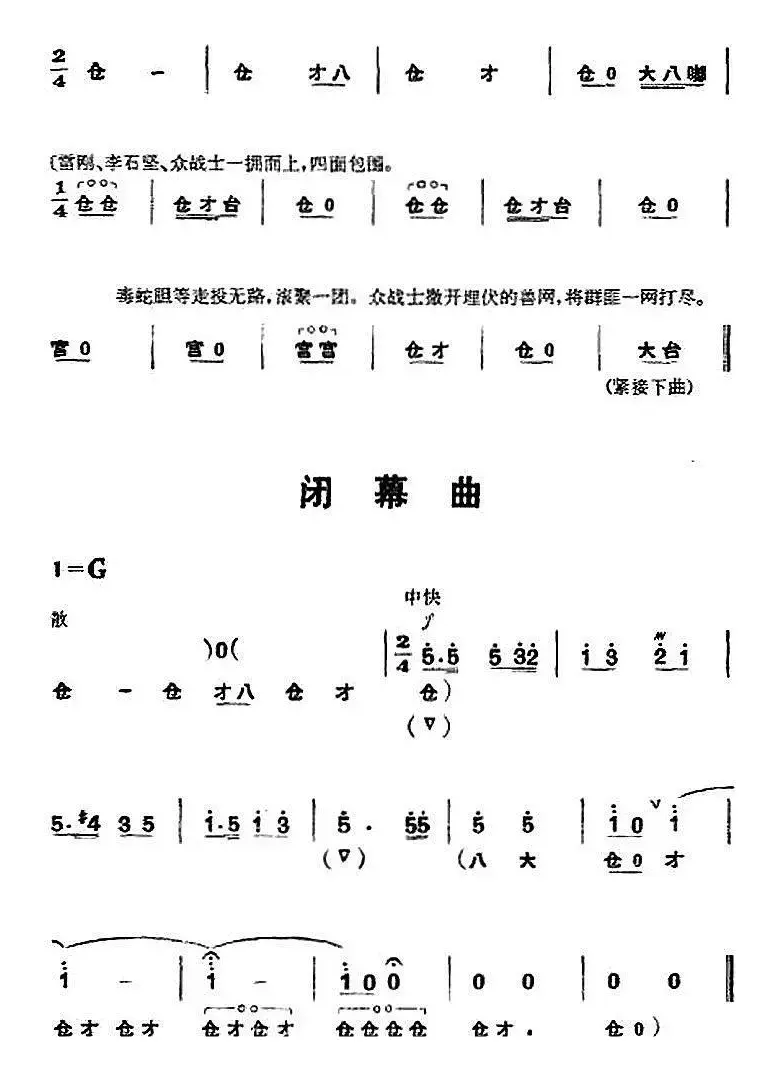 革命现代京剧《杜鹃山》全剧主旋律乐谱之第九场 漫卷红旗