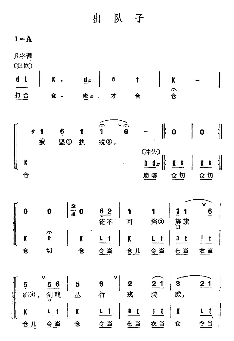 京剧群曲汇编：出队子（4首）