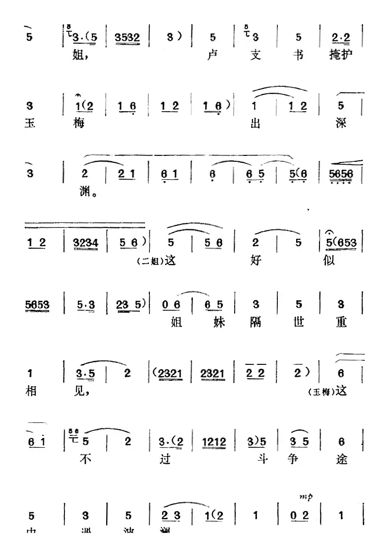 《党的女儿》选曲：请姐姐莫把心耽（第四场 李玉梅、二姐唱段）