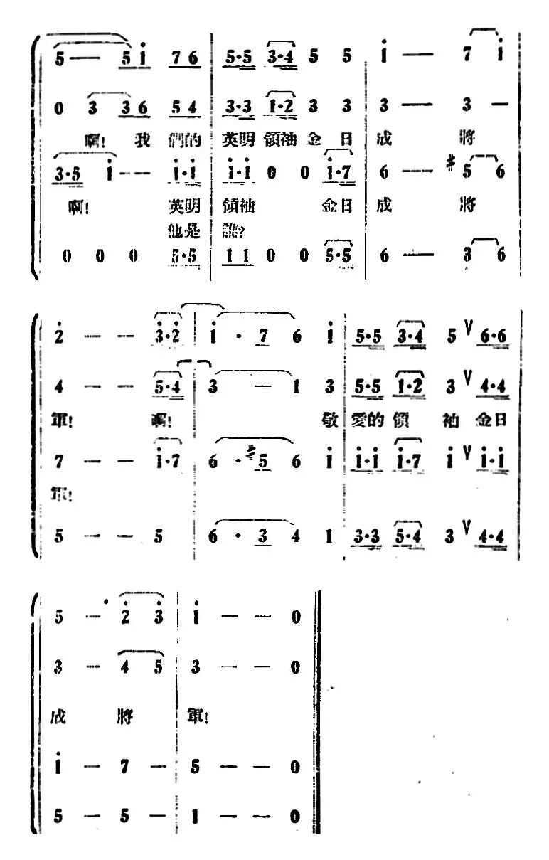 歌剧《打击侵略者》全剧之第一场 第三曲（金日成将军之歌）