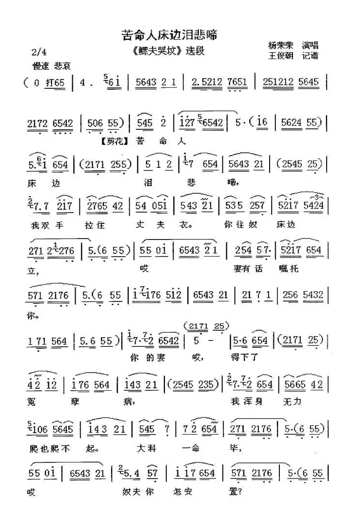 [眉户] 苦命人床边泪悲啼（《鳏夫哭坟》选段）