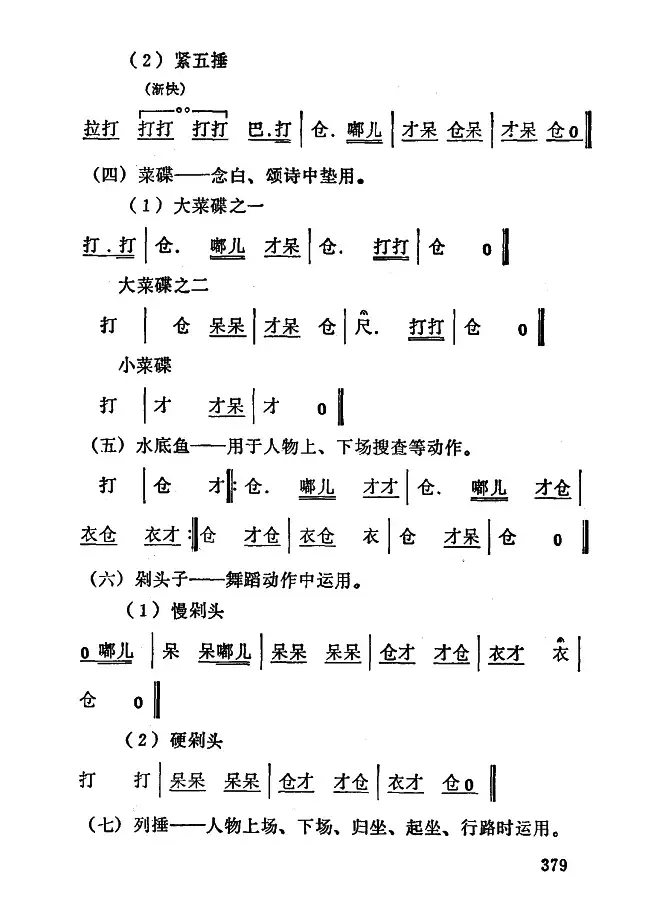 [秦腔]常用打击乐谱