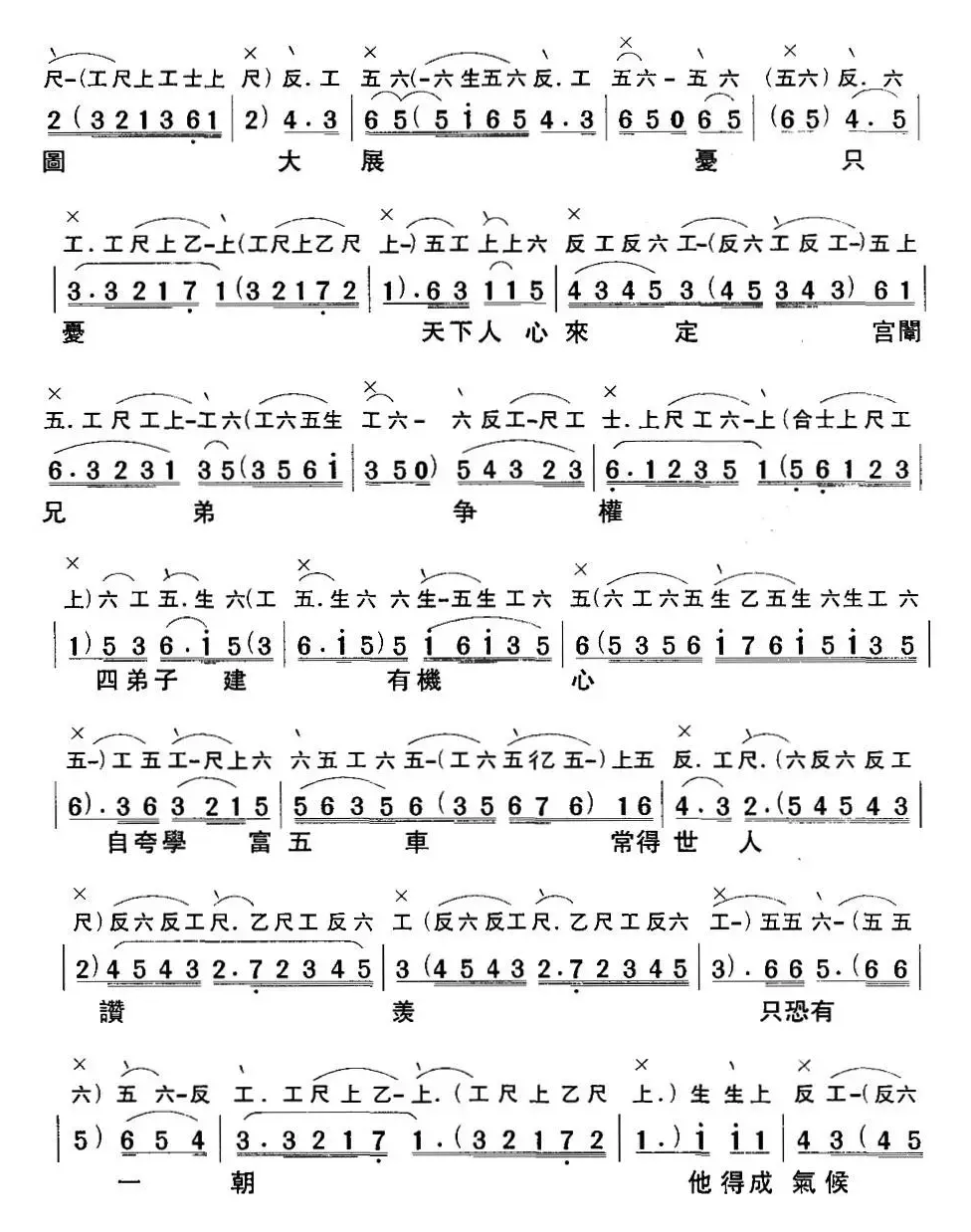 [粤曲]七步成诗 （工尺谱+简谱）