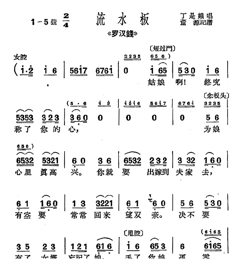 [沪剧曲调]流水板（选自《罗汉钱》）