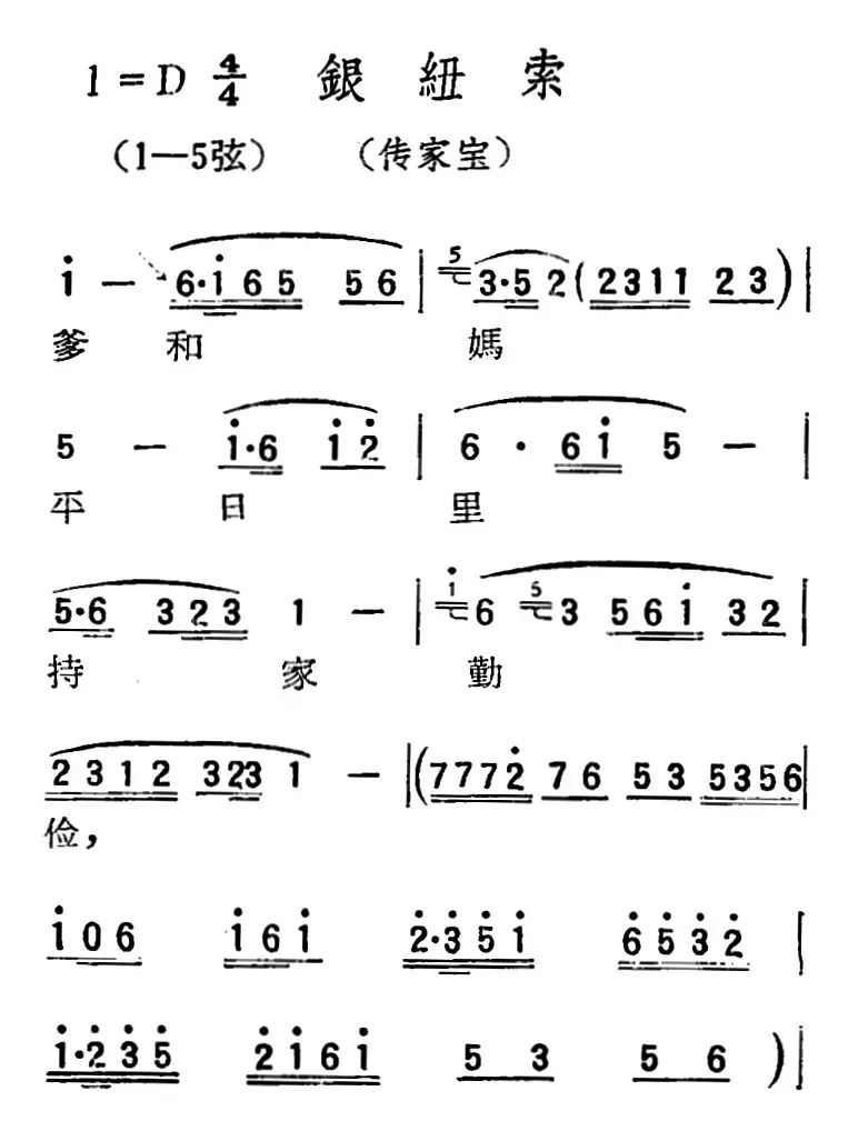 [扬剧曲调]银纽索（传家宝）